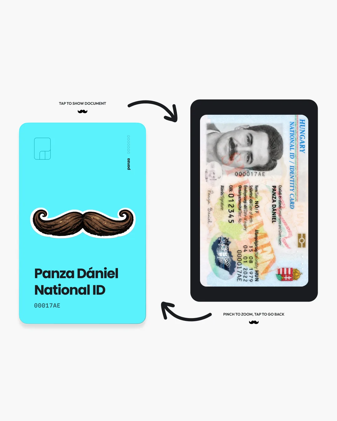 Panza card + its original document preview shown together