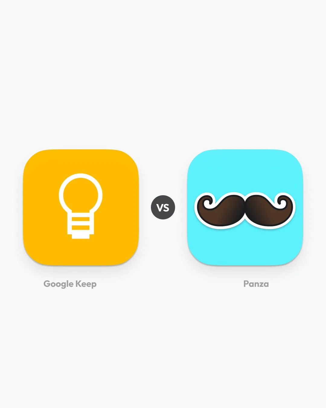 Google Keep screenshot  |  VS  |  Panza screenshot
