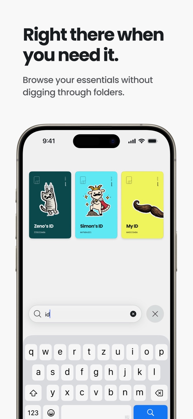 Searching a visual Panza card deck on an iPhone