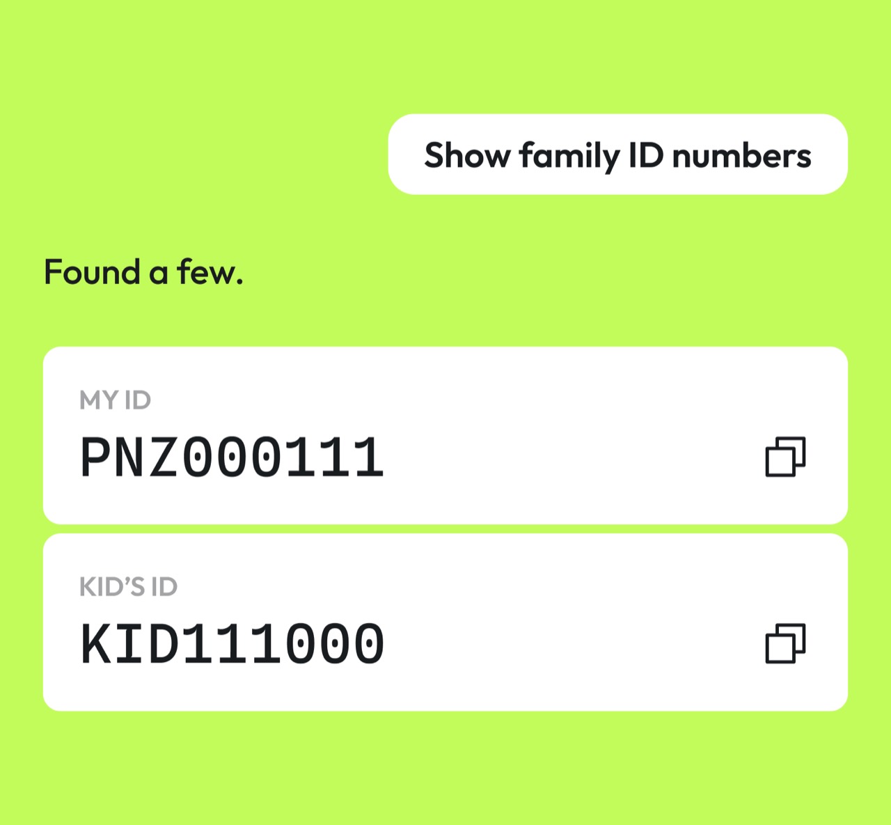 Finding matching card details with Panza assistance